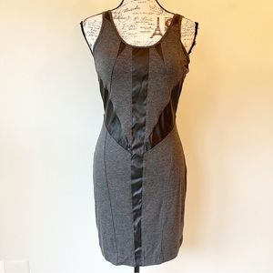 NWT vintage bodycon grey dress with black inserts size 6